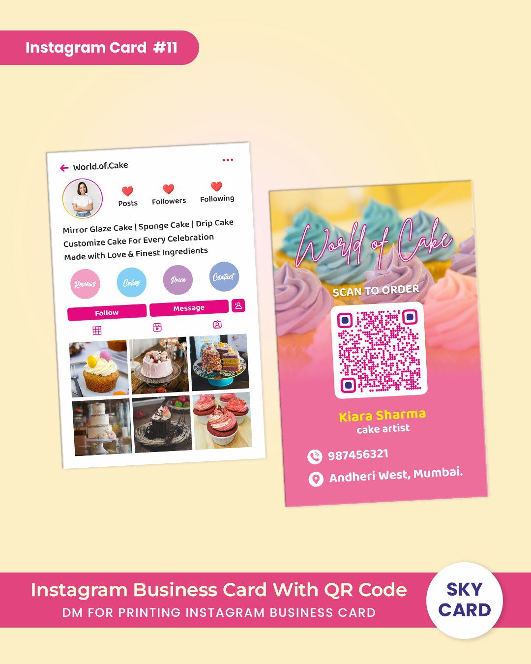Professional Instagram business card 250 GSM print – TheSkyCard
