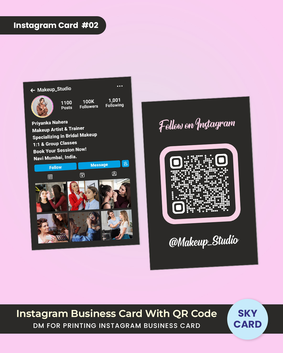 Instagram visiting card with social media links – TheSkyCard