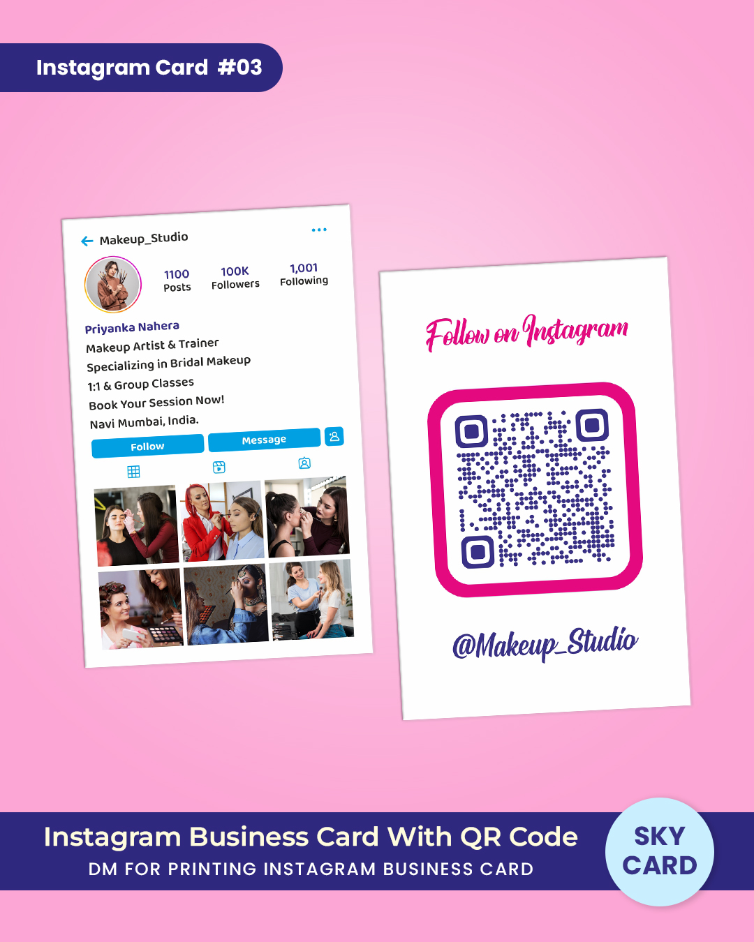 Premium Instagram format business card design India – TheSkyCard