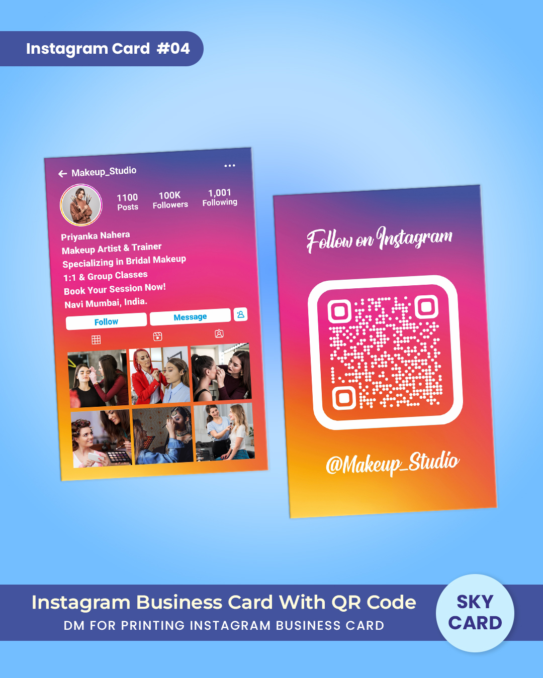 Creative Instagram business card with logo and contact details – TheSkyCard