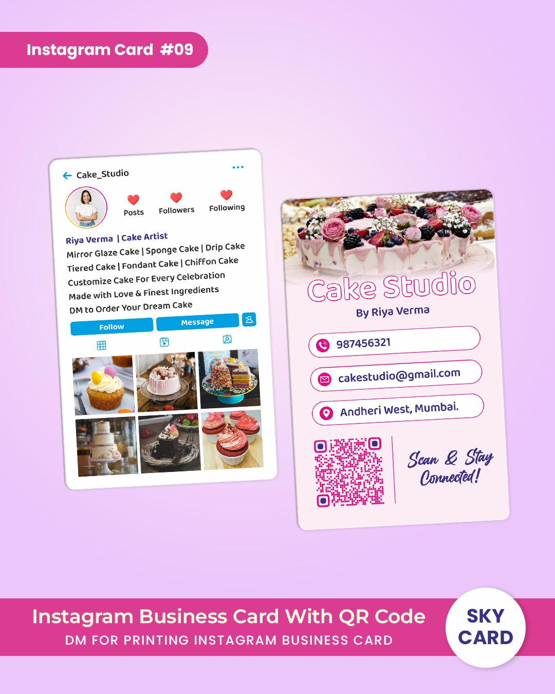 Instagram style business card printing free design India – TheSkyCard