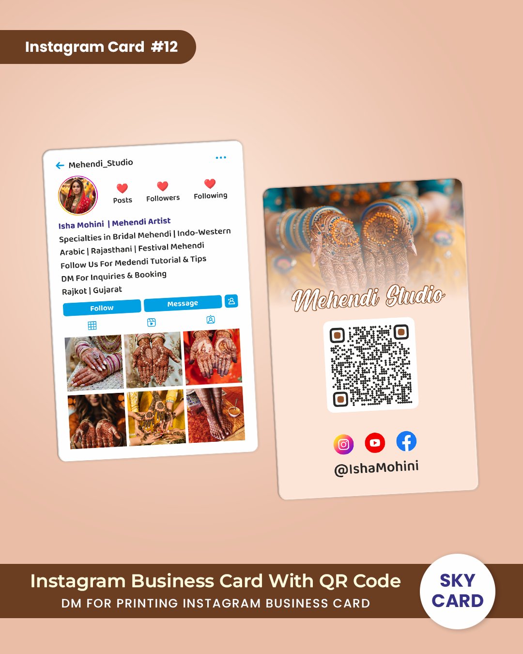 Premium matt lamination Instagram card design India – TheSkyCard